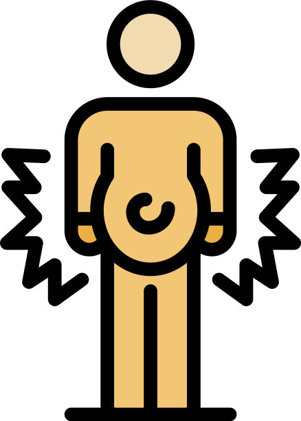 消化胃痛图标颜色轮廓图片下载