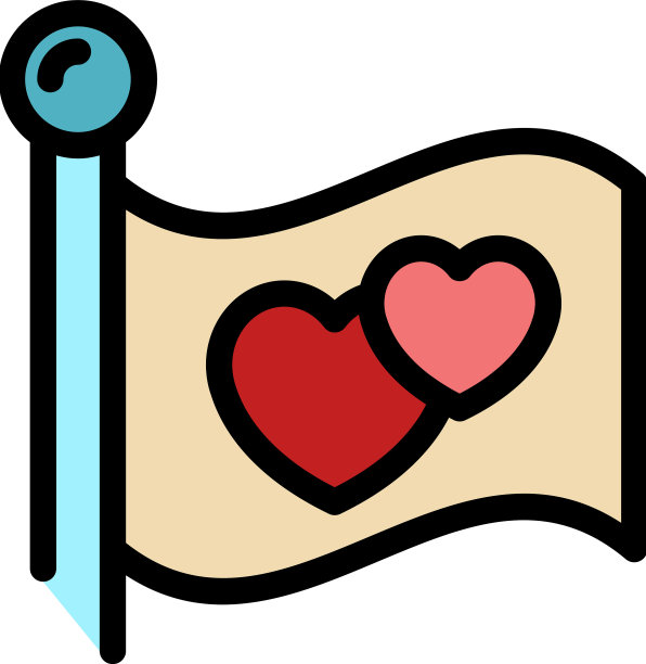 心旗授权图标颜色轮廓图片下载