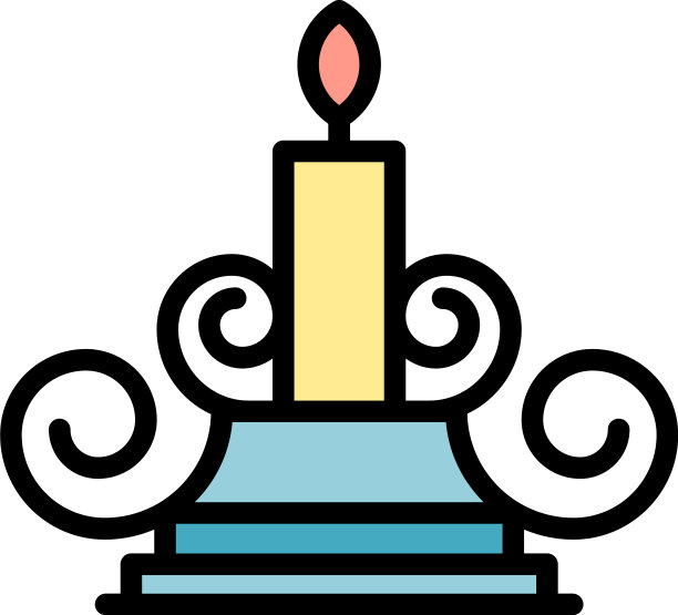 铁匠烛台图标颜色轮廓图片下载