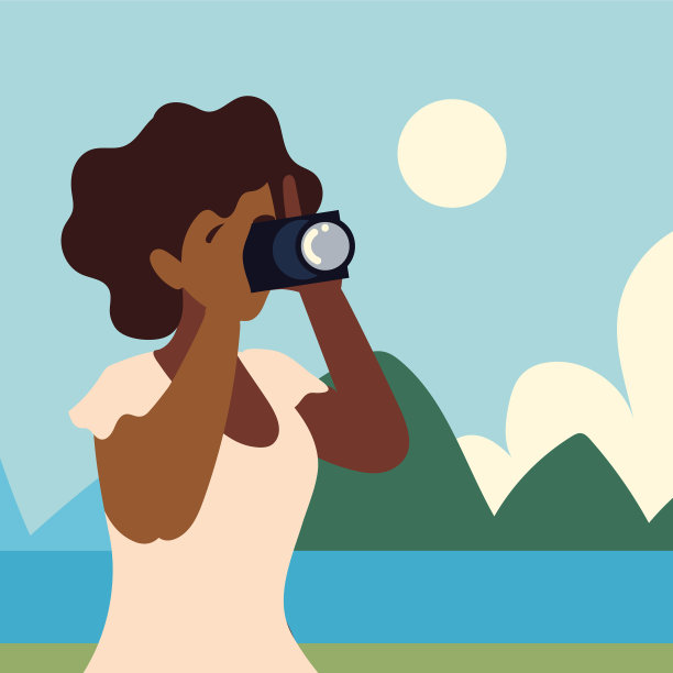 拿着相机的美国黑人妇女图片下载