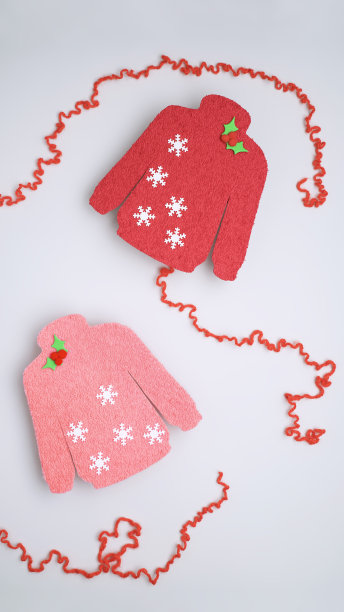 红色和白色的圣诞毛衣图片下载