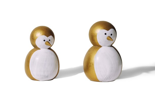 圣诞企鹅金黄色孤立图片下载