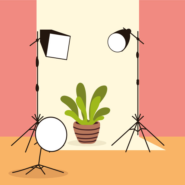 带灯光的照相馆图片下载