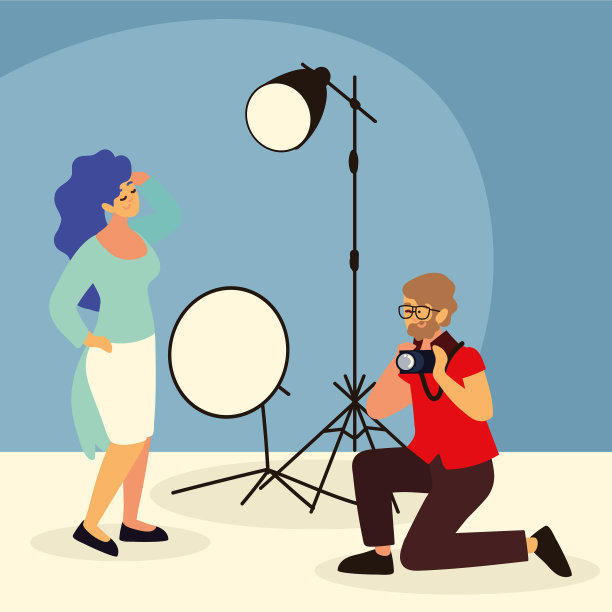 摄影师正在拍摄一个女人图片下载