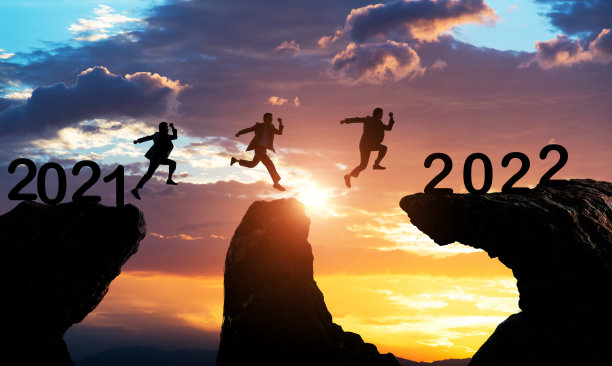 商人从2021年的悬崖跳到了2022年图片下载
