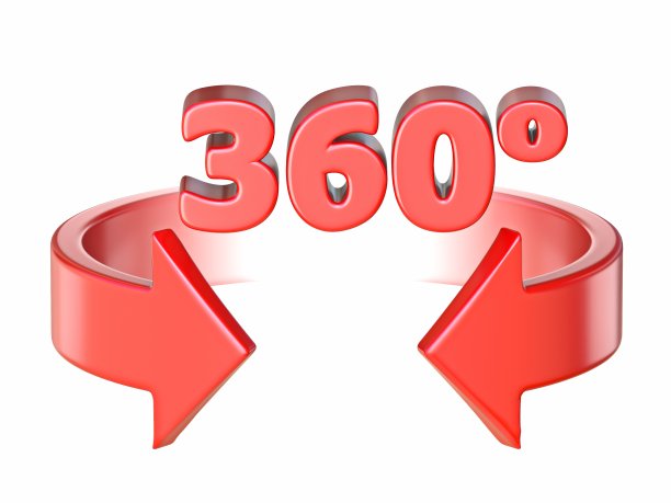 红色360度水平旋转3D图标图片下载