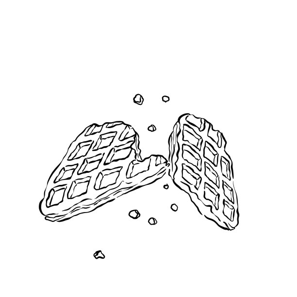 脆美味croffle。可爱的早餐。华夫饼加羊角面包就是croffle。图片下载