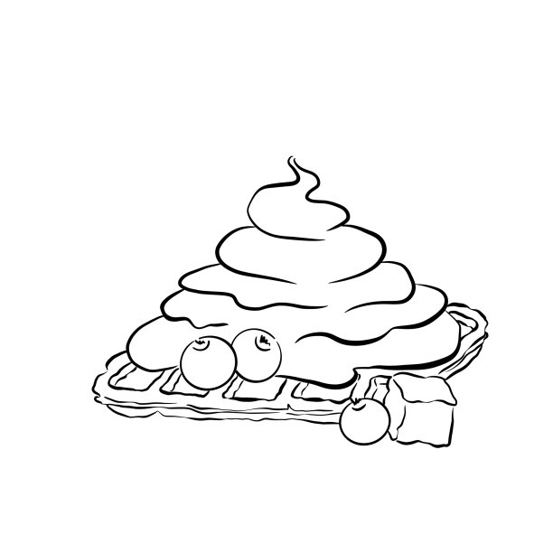 奶油，棉花糖和浆果。华夫饼加羊角面包就是croffle。图片下载