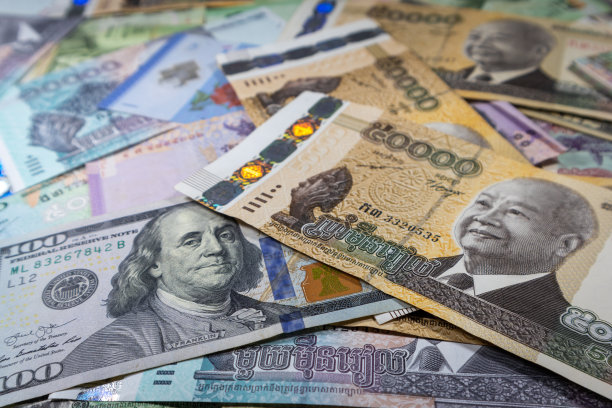 柬埔寨里尔和美元图片下载