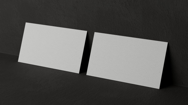 空白的名片模型，黑色背景上的名片模型。图片下载