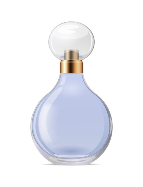 豪华香水瓶白色背景，现实的矢量插图图片下载