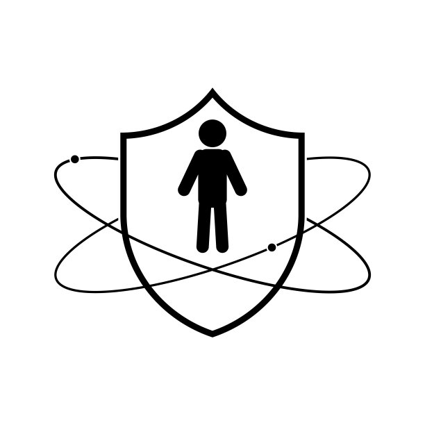 持盾男子线性盾牌图标矢量图图片下载