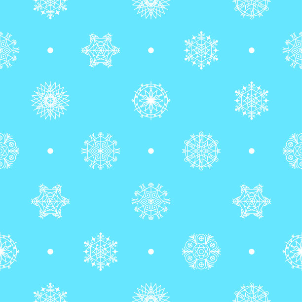 无缝图案冬季雪花背景为圣诞节，新年，圣诞节装饰矢量设计风格图片下载