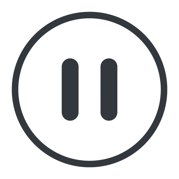 停止和暂停图标，界面媒体按钮，互联网播放器视频符号，网络电影音频矢量插图图片下载