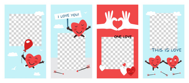 爱的背景。向量爱背景的社会媒体故事。平淡的爱情图片下载