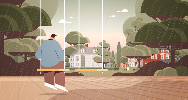 不开心的人坐在公园的秋千上感到绝望和孤独的人心理健康疾病抑郁压力图片下载