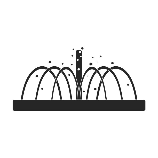 喷泉图标黑色图标孤立上图片下载