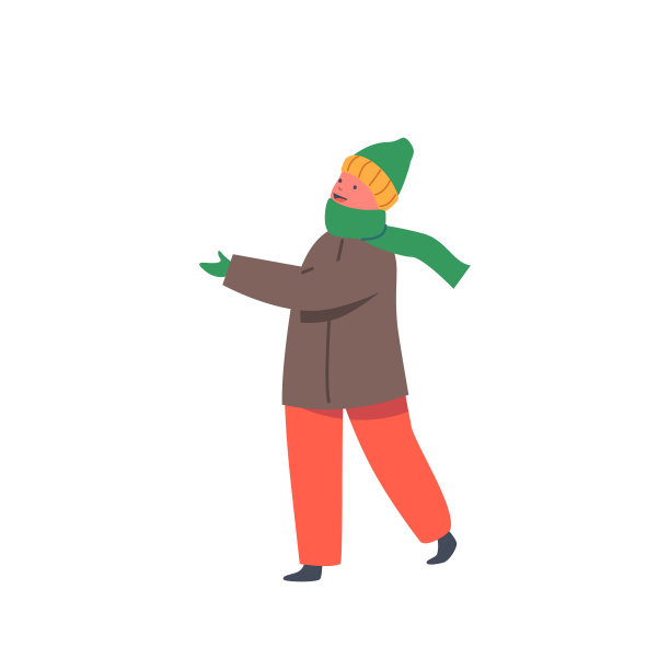 快乐的小朋友穿暖和的衣服，帽子和围巾笑，享受寒假和雪游戏。孩子性格愚弄图片下载