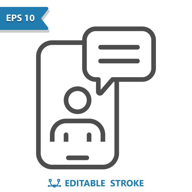 视频通话-智能手机与阿凡达和聊天气泡图标图片下载