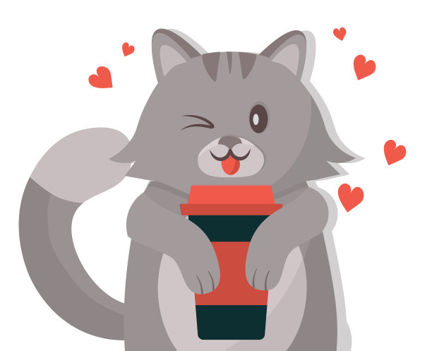 可爱的猫喝咖啡的概念图片下载