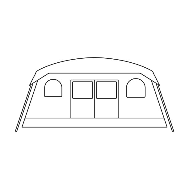 帐篷图标轮廓图标孤立上图片下载