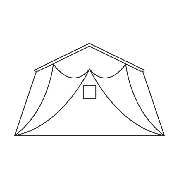 帐篷图标轮廓图标孤立上图片下载