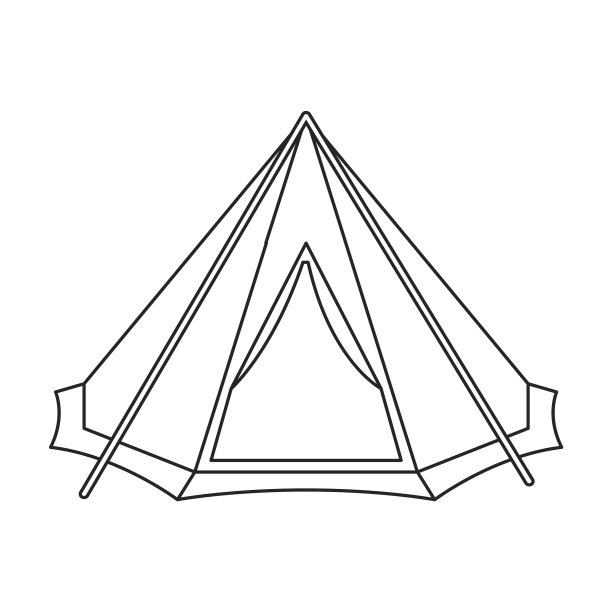 帐篷图标轮廓图标孤立上图片下载