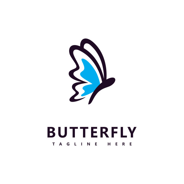 蝴蝶Logo矢量模板图片下载