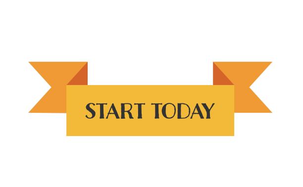 从今天开始。手绘字母短语，白色背景图片下载