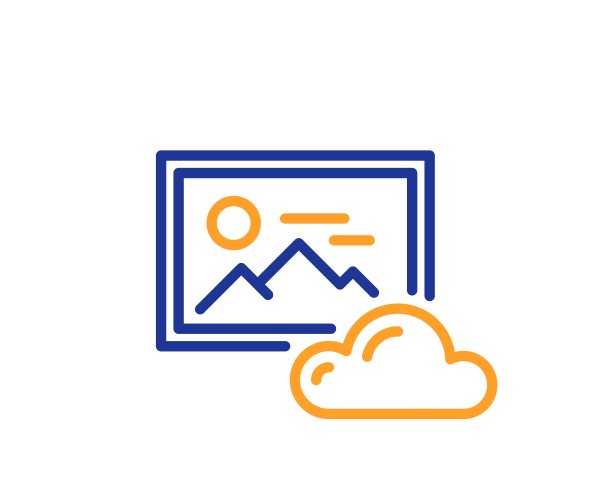 照片云线图标。图像云数据标志。向量图片下载