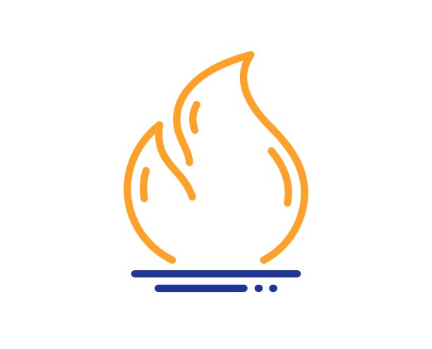 火能量线图标。加热功率能量标志。向量图片下载