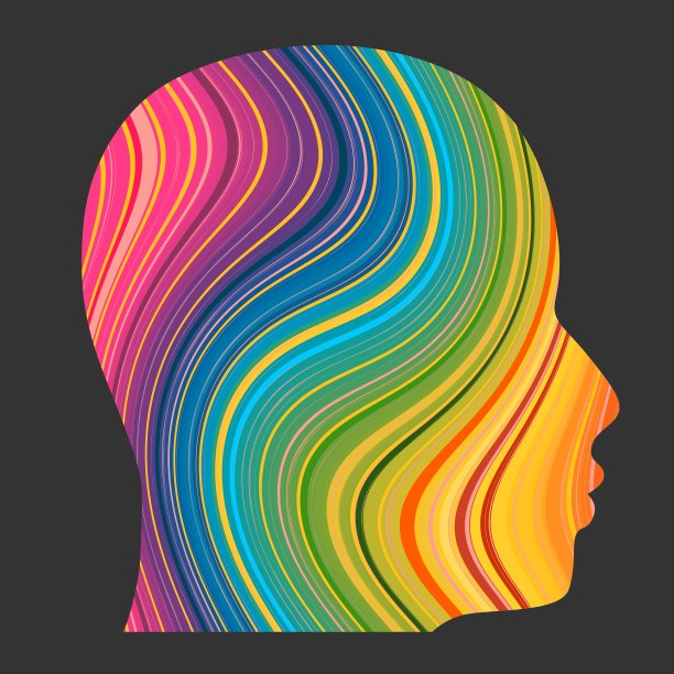 双曝光人像的男人和条纹。图片下载