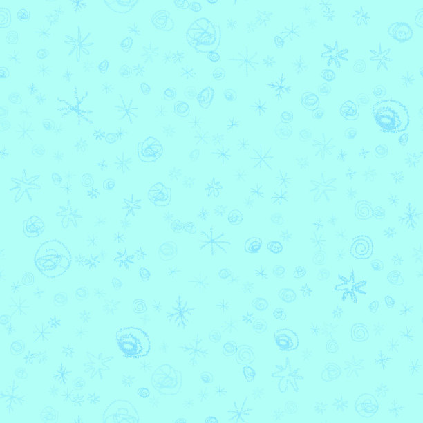 手绘雪花圣诞无缝图案。微妙的雪花飞舞在粉笔雪花的背景上。可爱的粉笔手绘雪覆盖。热闹的节日装饰图片下载