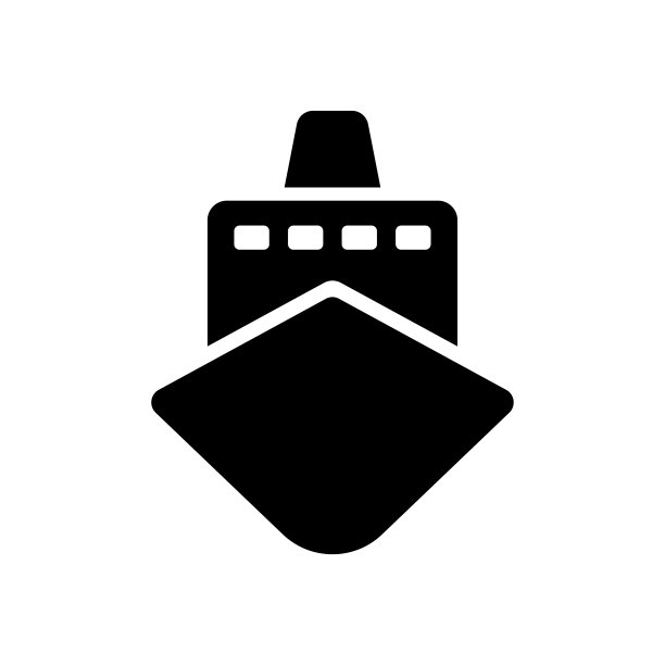 船图标。黑色的轮廓。前视图。矢量简单的平面图形插图。在白色背景上孤立的物体。隔离。图片下载