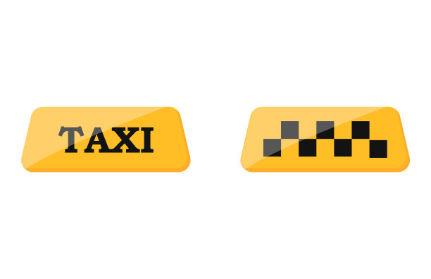 汽车出租车图标。公共交通设计。出租车。平的风格图片下载