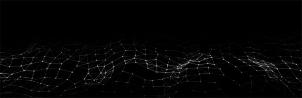 点和线的技术浪潮。技术背景的概念。大数据可视化。图片下载