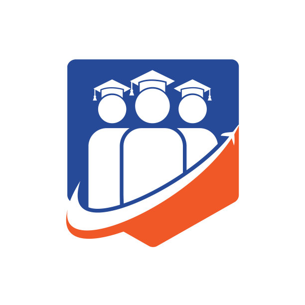 学生旅行者矢量标志模板。教育和旅游标志概念。图片下载