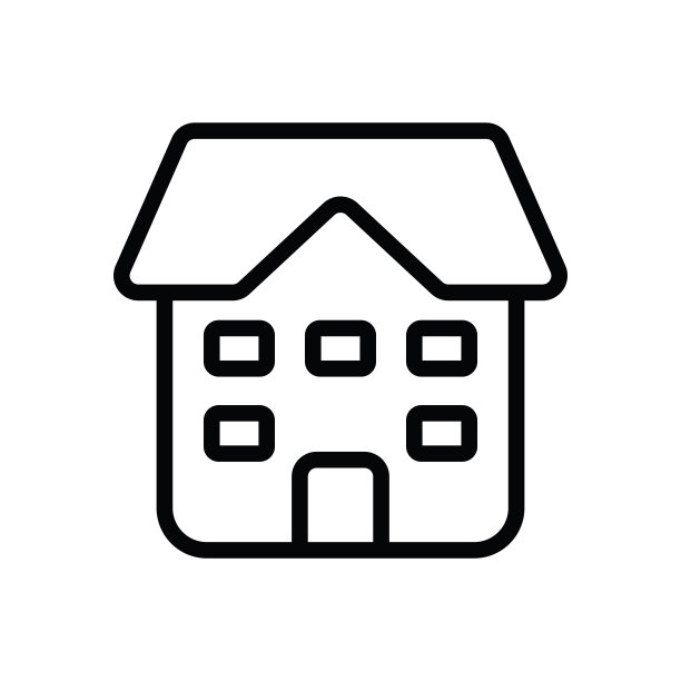 房屋建筑线性图标图片下载