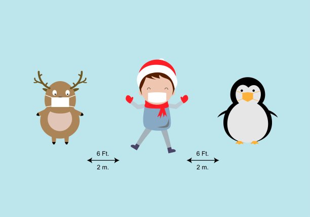 圣诞节庆祝和新常态的概念。图片下载