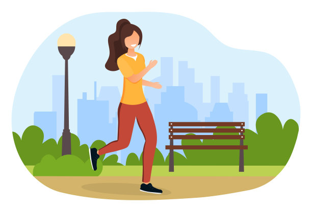 跑步女概念图片下载