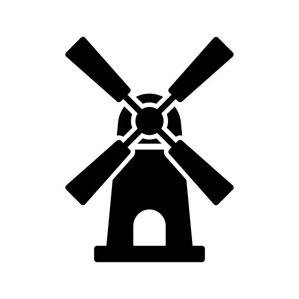 风车图标设计矢量模板插图符号和符号EPS 10在白色背景图片下载