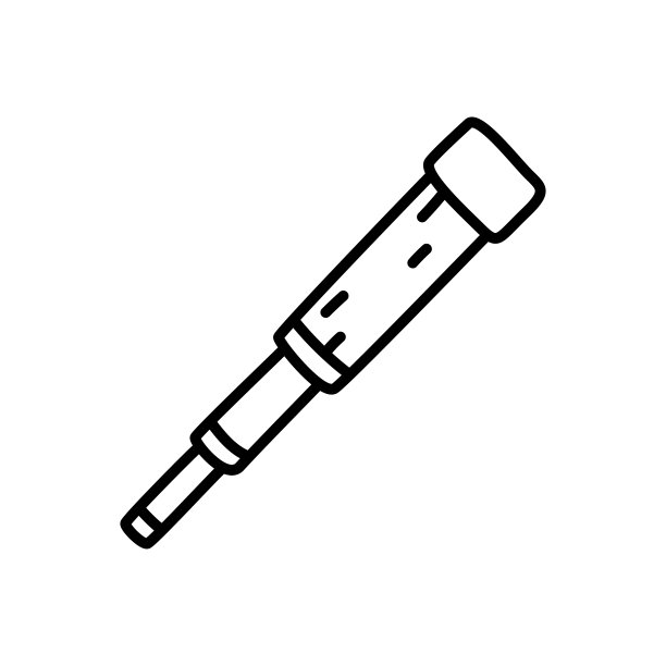 望远镜。海盗项草图。涂鸦手绘插图。矢量线图标图片下载