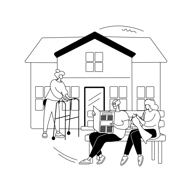 社区为老年人抽象概念矢量插图。图片下载