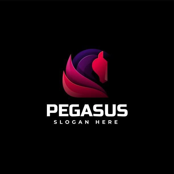 矢量插图飞马梯度彩色风格。图片下载