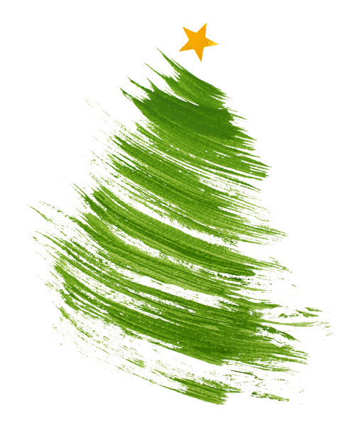 摘要一棵有金色星星的圣诞树图片下载