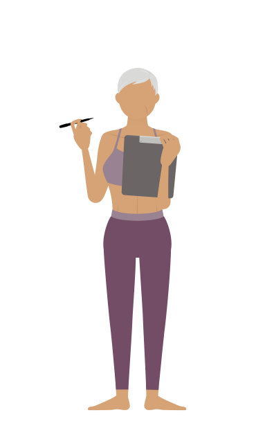 健身教练senia女士在写字板上写字图片下载