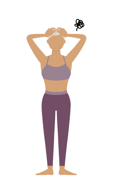 健身教练senia女人担心的头在手上图片下载