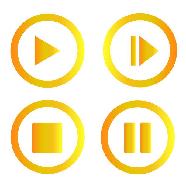 播放和停止按钮图标。图片下载