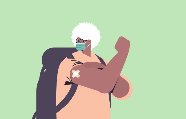 接种过疫苗的老年妇女旅行者非洲裔美国祖母注射疫苗后成功接种COVID-19疫苗图片下载