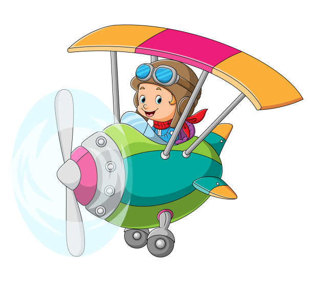 那个很酷的飞行员正在驾驶飞机图片下载